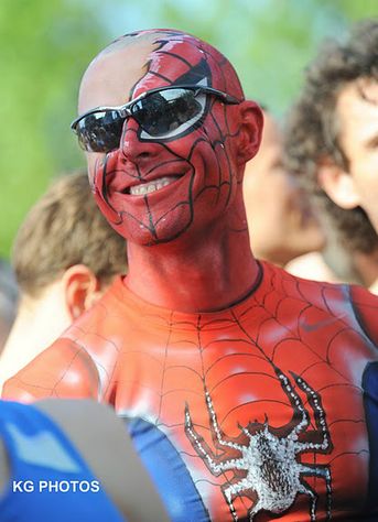 Copenhagen Marathon
NY PR. for Cph./Bodypaintet som Spiderman